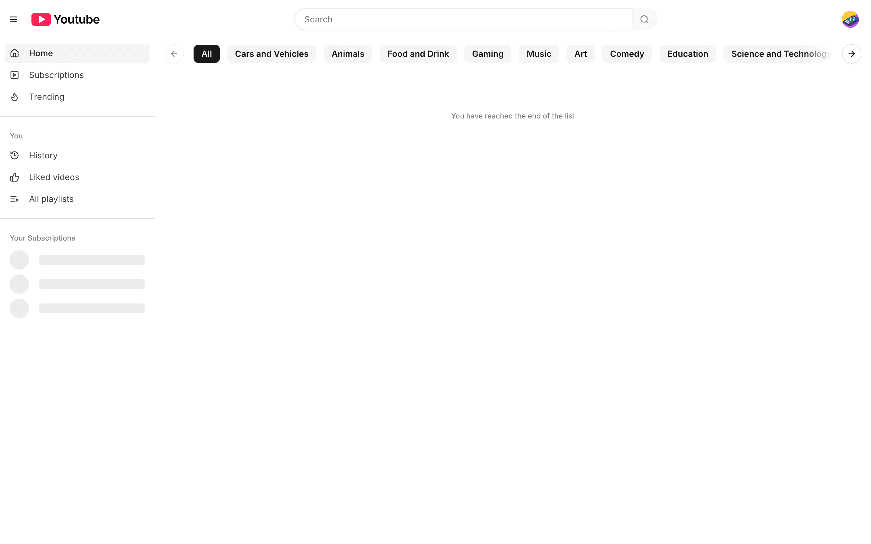 yt clone screenshot 2